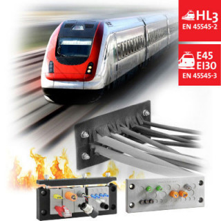 Cable entry systems for railway technology (fire-barriers)